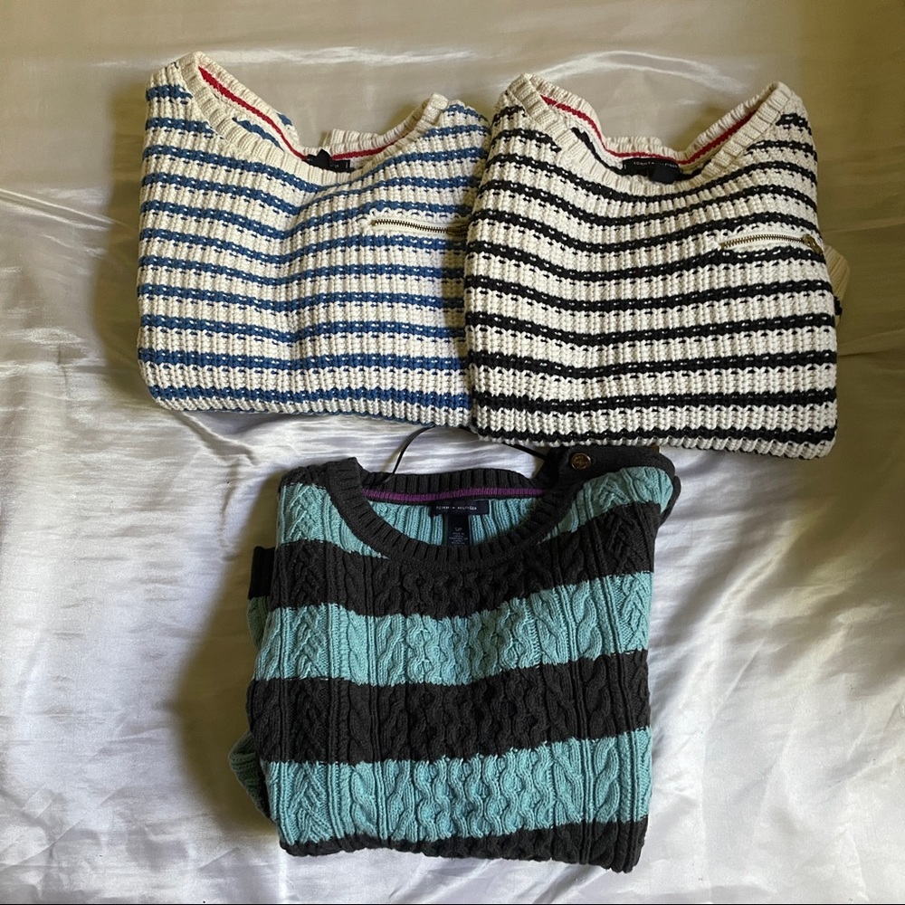 bundle of 3 tommy hilfiger knit sweaters